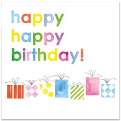 Nobhilldesigners kort med kuvert Happy Happy Birthday