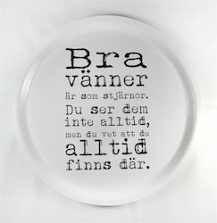 Mellow Design rund bricka Bra vänner vit