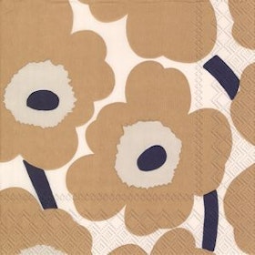 Marimekko Unikko pappersservetter cream/linen