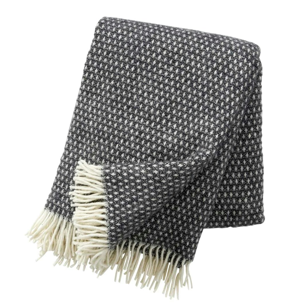 Klippan Yllefabrik pläd Knut dark grey