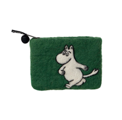 Klippan Yllefabrik filtad börs Moomin walking grön