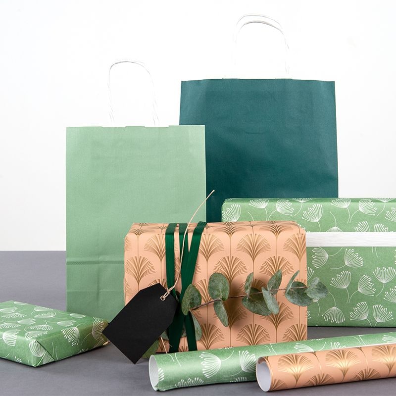 Presentpapper Graphic Flower green