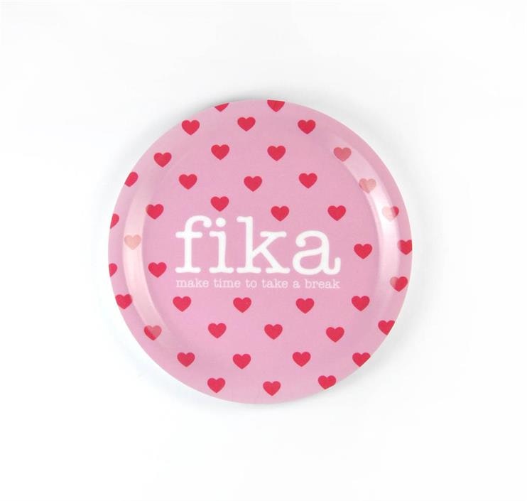 Mellow Design Fika minibricka hjärtan rosa