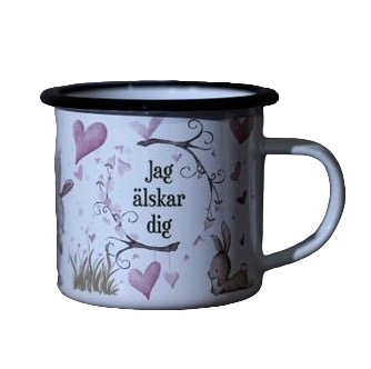 Mellow Design emaljmugg "Jag älskar dig"