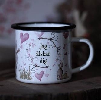 Mellow Design emaljmugg "Jag älskar dig"