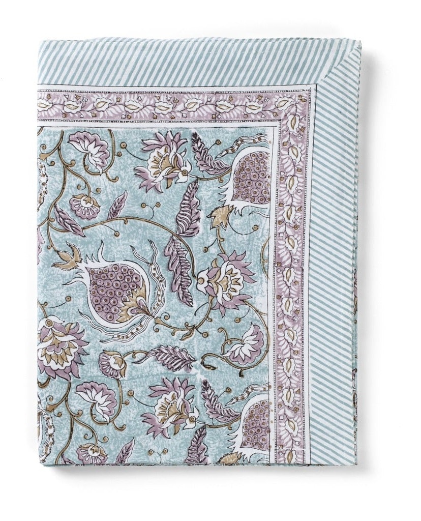 Chamois Pomegranate duk cotton turquoise
