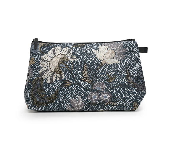 Ceannis Flower Linen necessär denim blue