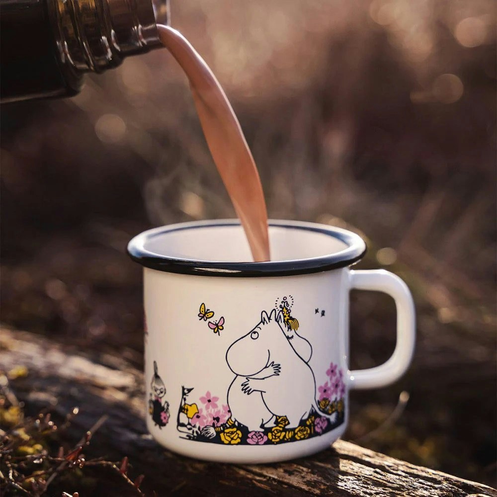 Muurla emaljmugg Mumin Kram vit