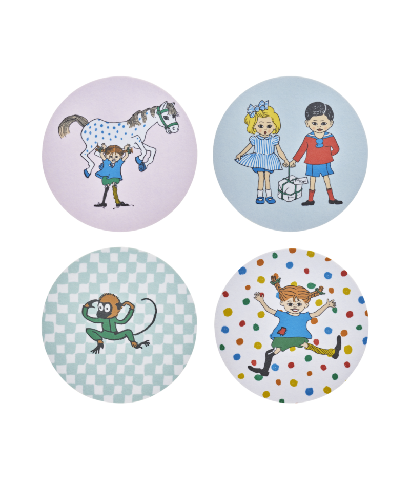Muurla glasunderlägg Pippi Långstrump 4-pack