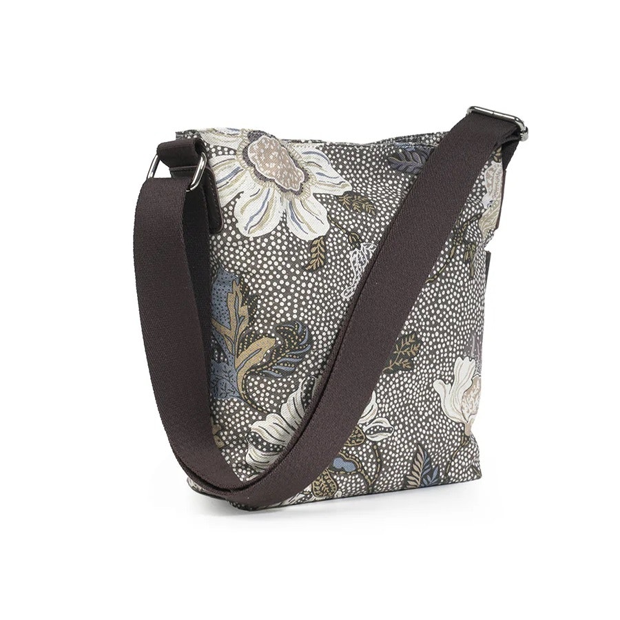 Ceannis Flower Linen Small shoulder bag khaki
