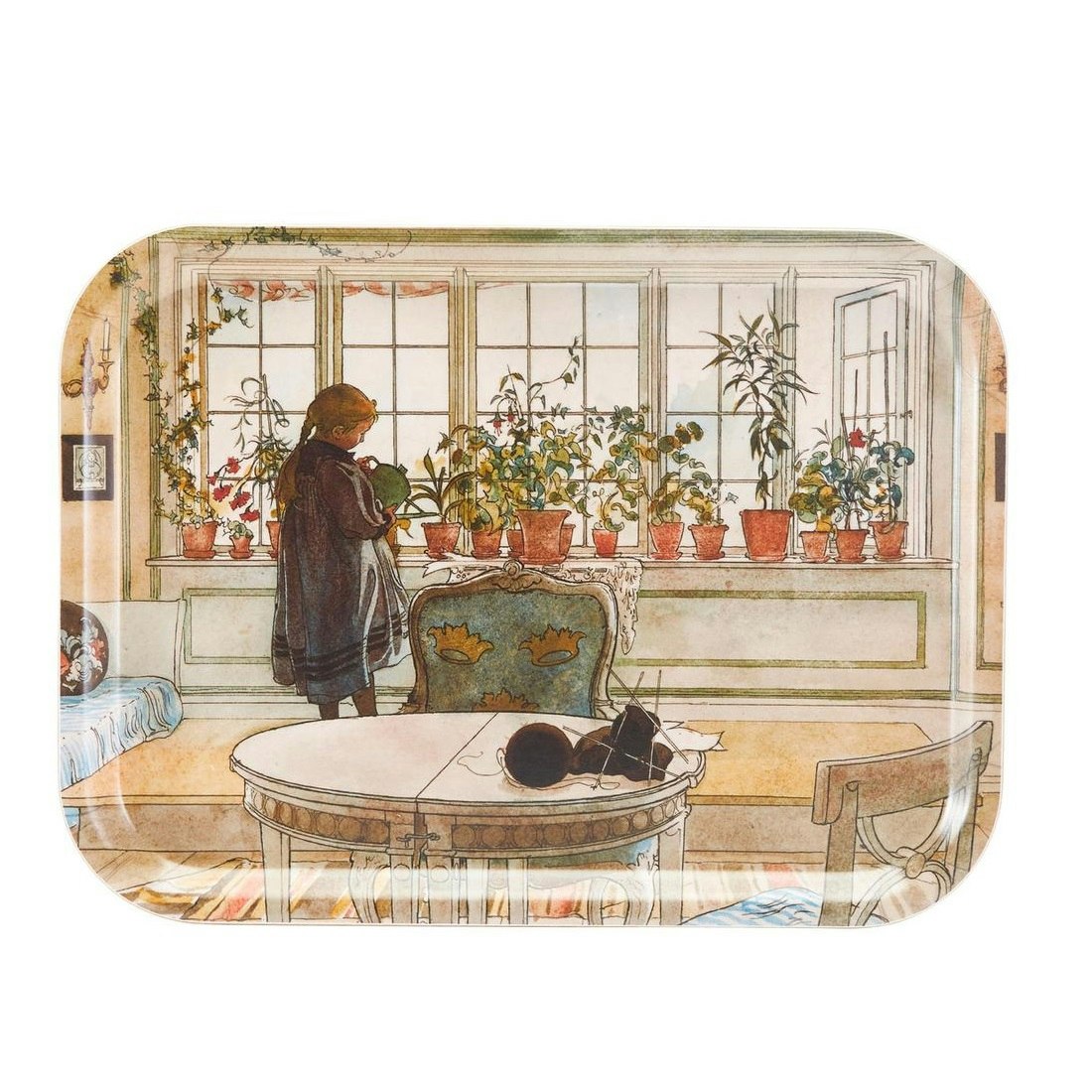 Carl Larsson liten bricka Blomster