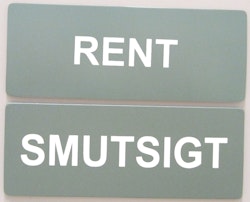 Diskmaskinsskylt SMUTSIGT/RENT metallic