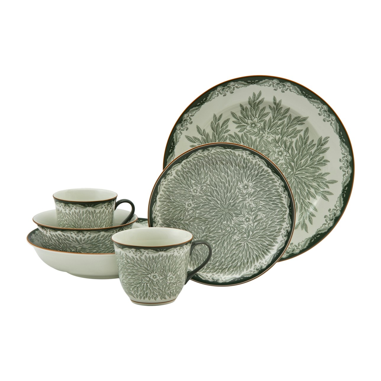 Rörstrand Ostindia Floris tallrik flat 20 cm grön