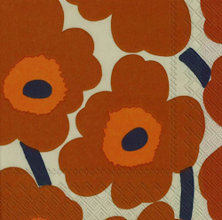 Marimekko Unikko pappersservetter terracotta