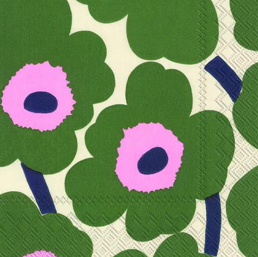 Marimekko Unikko pappersservetter dark green