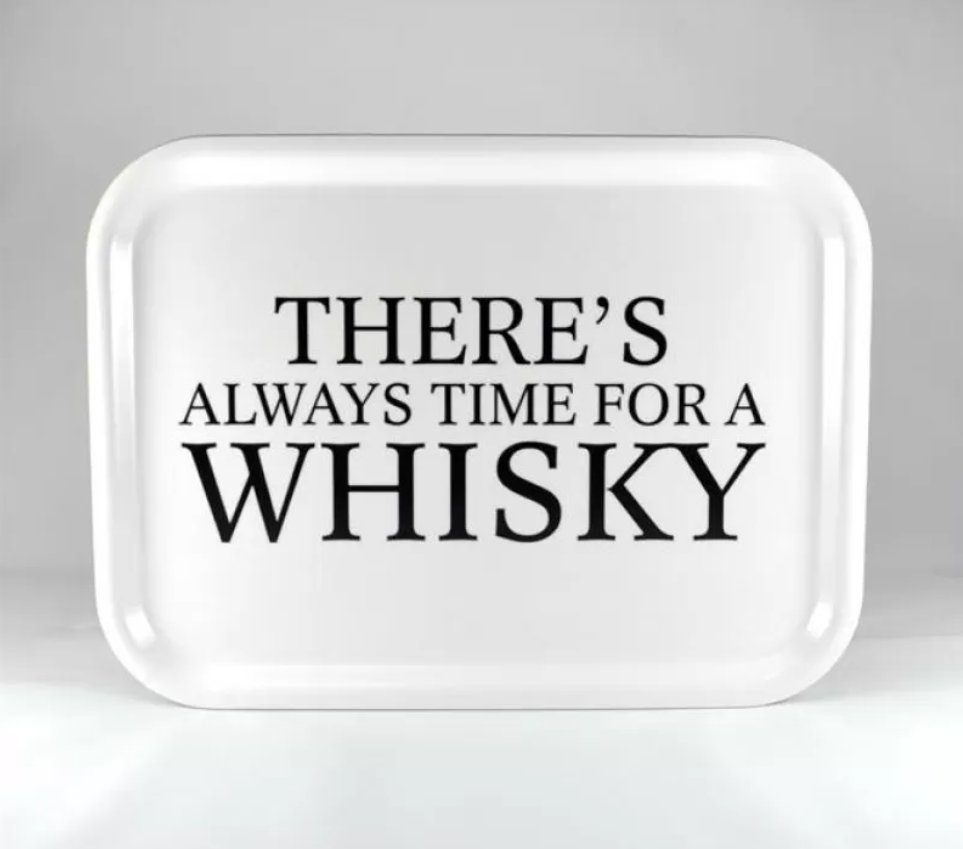 Mellow Design liten bricka Always time for a whisky vit