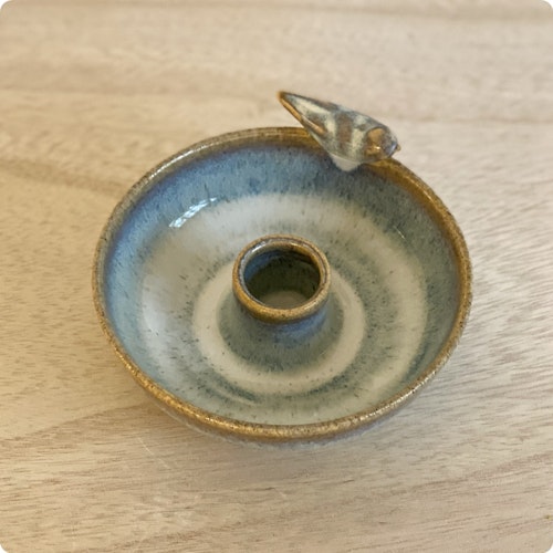 Ljusstake med fågel ISBLÅ