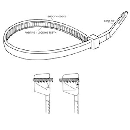 ÖPPNINGSBART BUNTBAND, 200x4.8mm, NATURELL, 25/50-pack