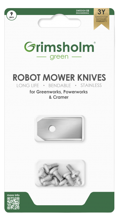 Knivar för Greenworks, Powerworks, Cramer, 9-pack