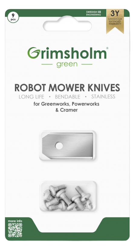 Knivar för Greenworks, Powerworks, Cramer, 9-pack