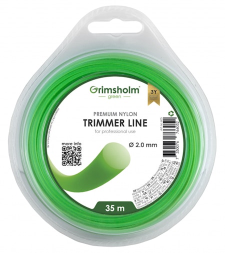Trimmertråd rund, Grön, 2,0 mm, 35 m