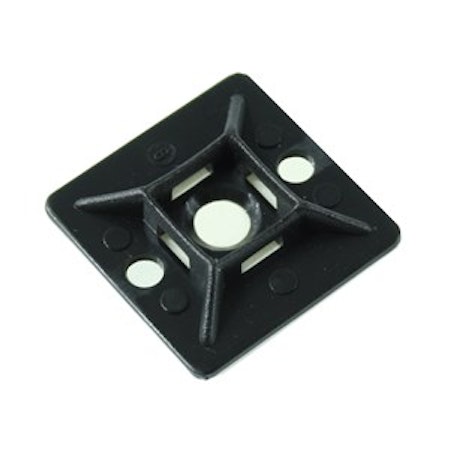 FÄSTPLATTOR SJÄLVHÄFTANDE/SKRUV, Svart, 28x28mm 10-pack