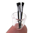 Munblåst glas med 3 penslar
