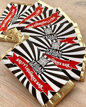 Vegan Delights - Salty Liquorice Bar, chokladkaka, 80 g