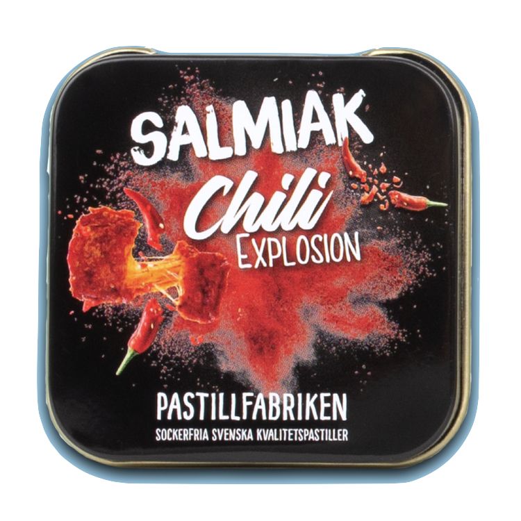 Pastillfabriken - Salmiak Chili Explosion, plåtask 25 g