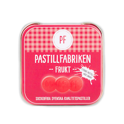 BÄST FÖRE: 2023-06-11 Pastillfabriken - Frukt, plåtask 30 g