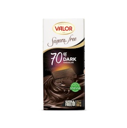 Valor - 70% Dark Chocolate Stevia/Mörk Choklad - utan tillsatt socker, 100 g