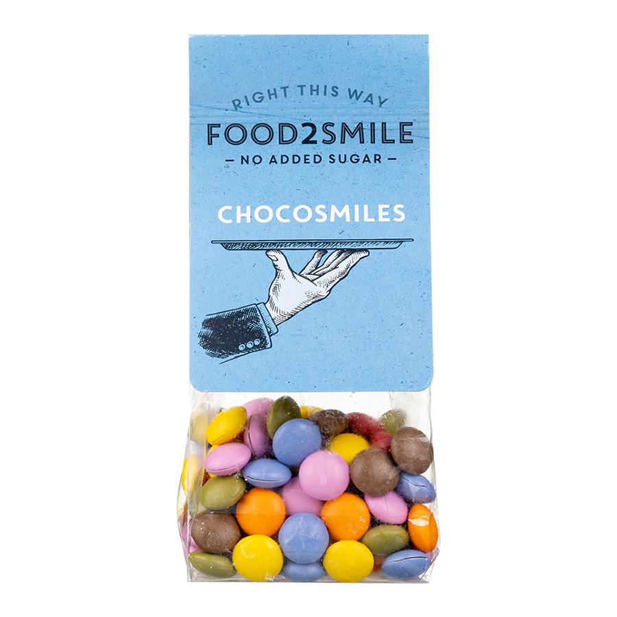 Food2Smile - Chocosmiles/Chokladlinser, utan tillsatt socker, 90 g