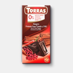 KOMMER SNART! Torras - Negro Pimienta Rosa Canela y Chilli/Mörk Choklad Rosépeppar, Kanel & Chili, 75  g