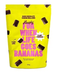 KOMMER SNART! Heaply - Dark Chocolate Banana Mallows/ Mörk Chokladdoppade Bananmarshmallows, 100 g