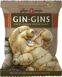 GIN GINS - Mjukt ingefärsgodis Kaffe, 150 g