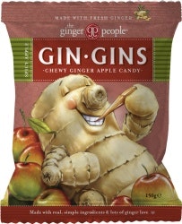 GIN GIN - Mjukt ingefärsgodis Äpple, 150 g (BF 2024-04-21)