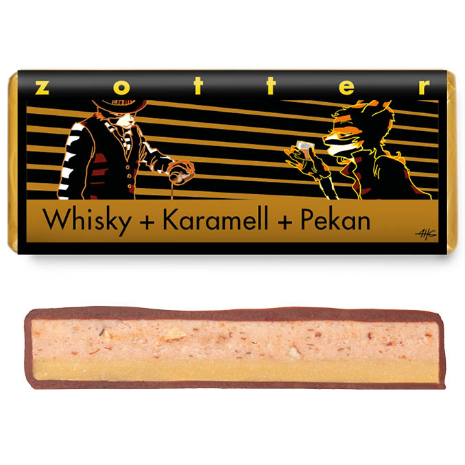 Zotter - Pralinkaka Whisky + Karamell + Pekan, 70 g