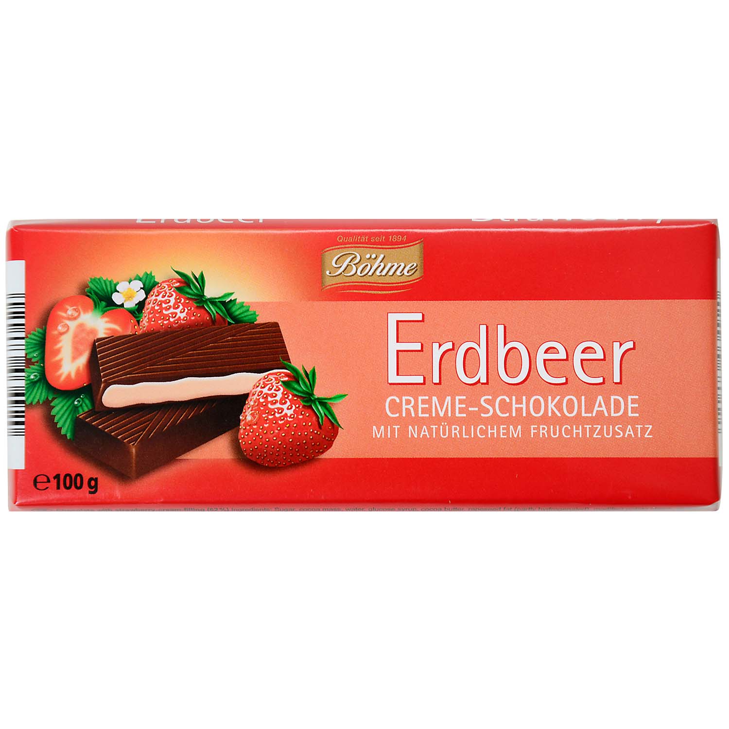 Böhme - Chokladkaka med jordgubbskrämsfyllning, 100 g
