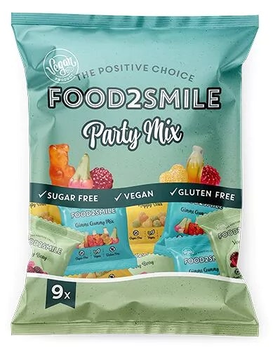 Food2Smile - Party Mix fruktgummi, 9 små påsar á 20 g