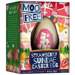 Moo Free - Påskägg Strawberry Sundae, 85 g