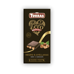 Torras Zero - Mörk Choklad med Hasselnötter, 150 g