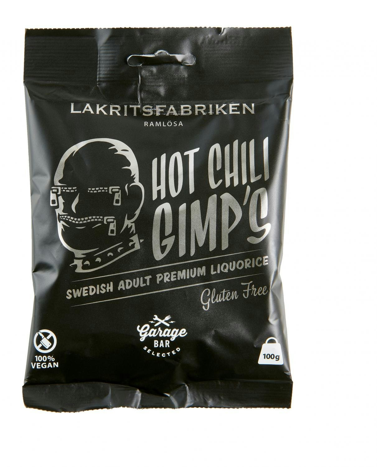 Lakritsfabriken - Hot Chili Gimp's, Saltlakrits, 100 g