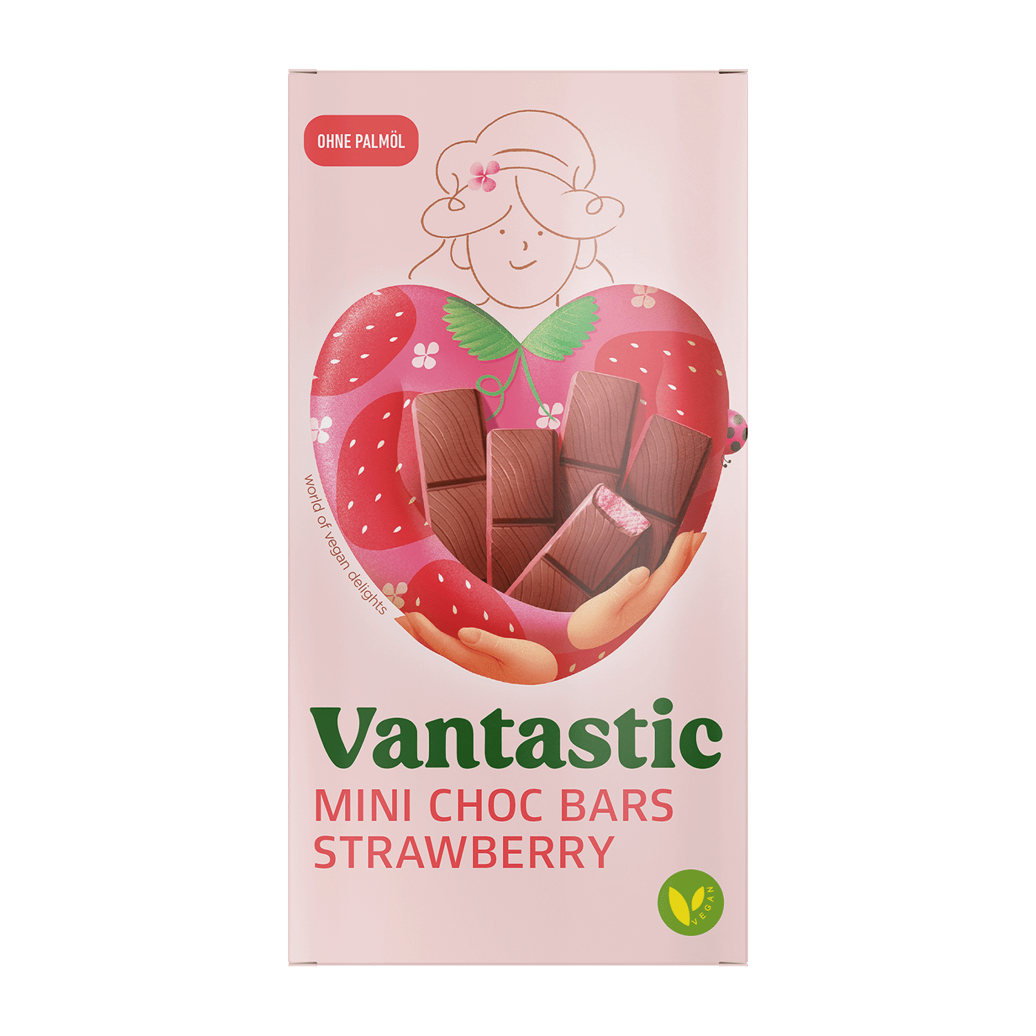 Vantastic - Mini Choc Bars Strawberry (Jordgubbe), 100 g