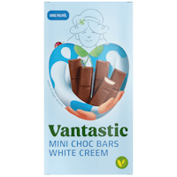 Vantastic - Mini Choc Bars White Cream, fylld choklad, 100g