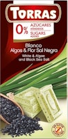 Torras - Classic Vit Choklad Alger & Svart Havssalt, chokladkaka, 75 g