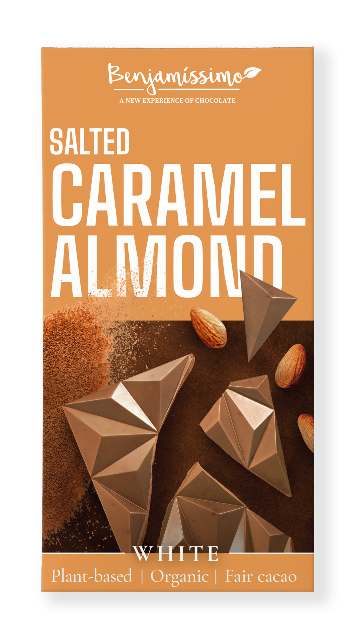 Benjamissimo - White Salted Caramel Almond, chokladkaka, 70 g
