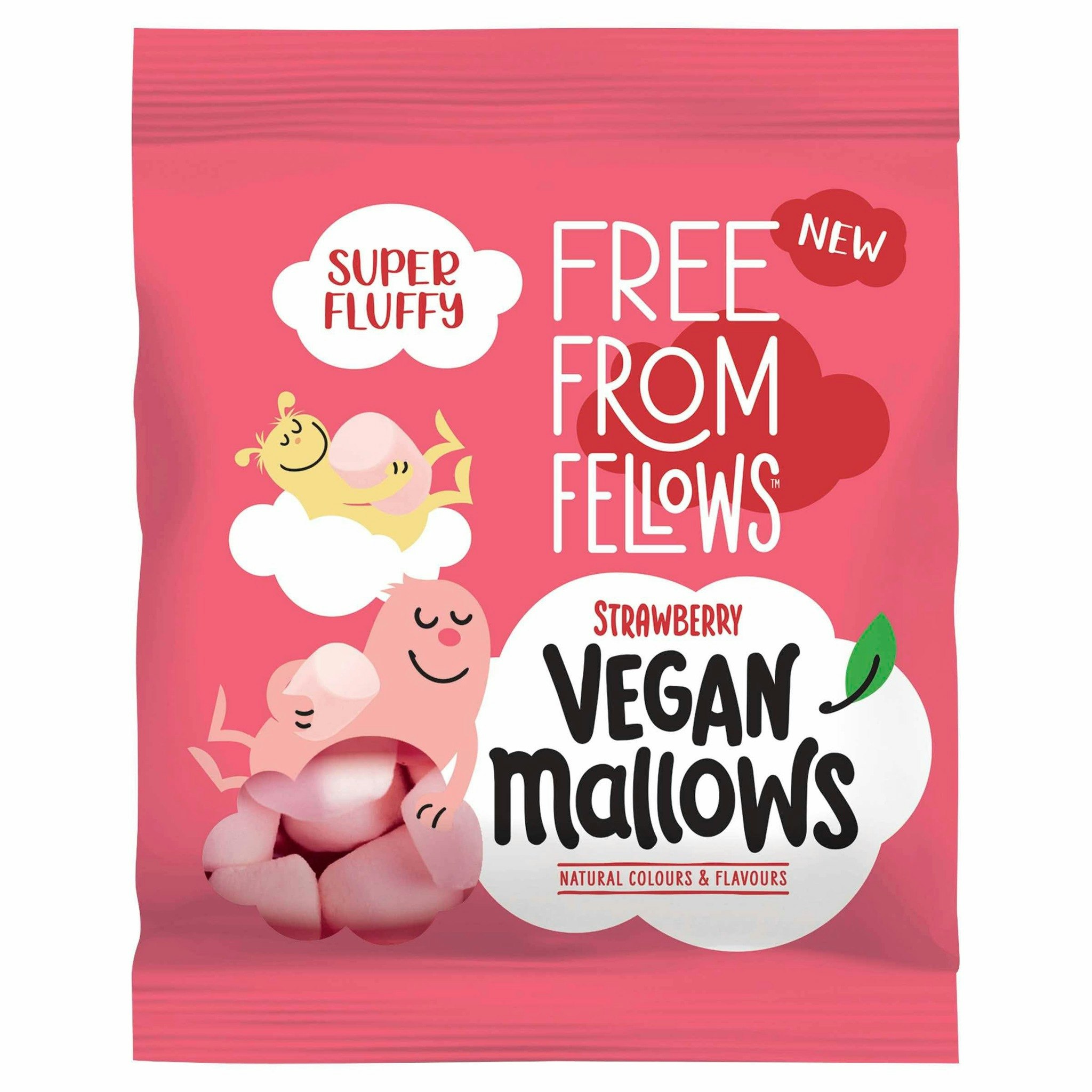 Free from Fellows - Mallows Strawberry/Jordgubbe, marshmallows, 105 g