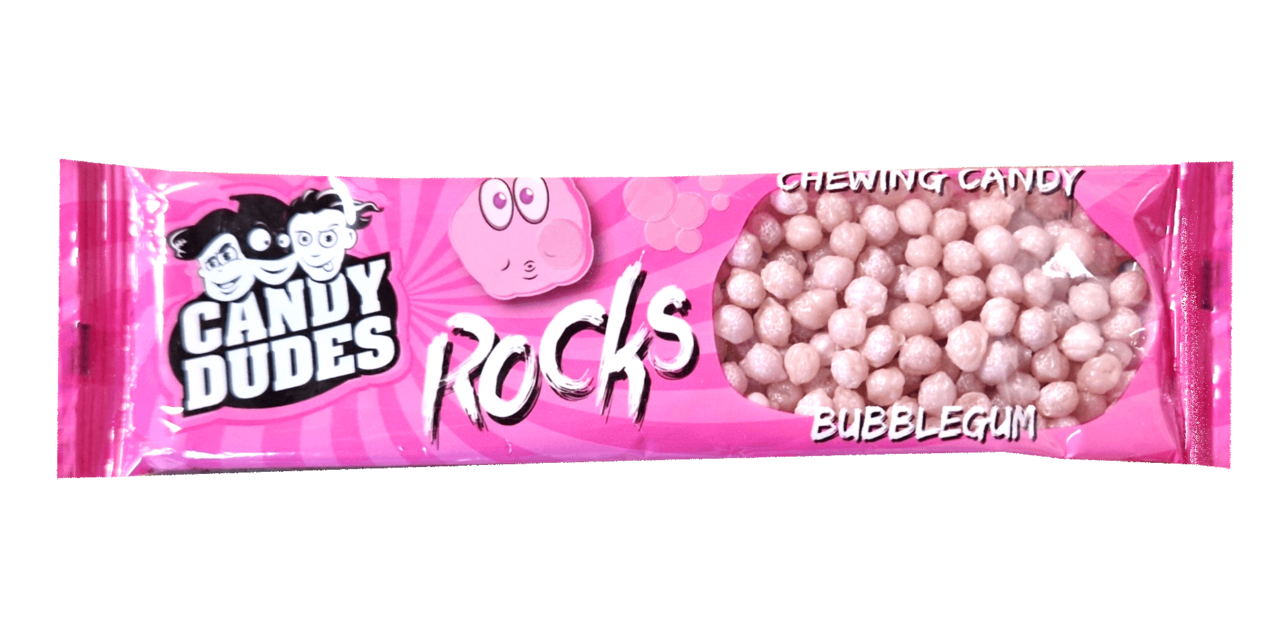 Candy Dudes - Rocks Bubblegum, sockerkulor, 50 g