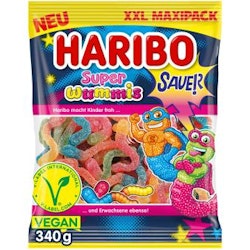 Haribo - Super Wummis, surt fruktgummi, maxipåse 340 g