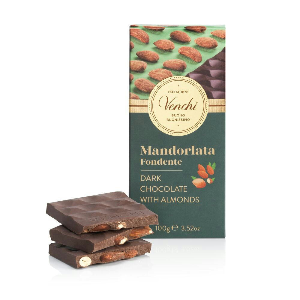Venchi - Mandorlata Fondente, chokladkaka, 100g